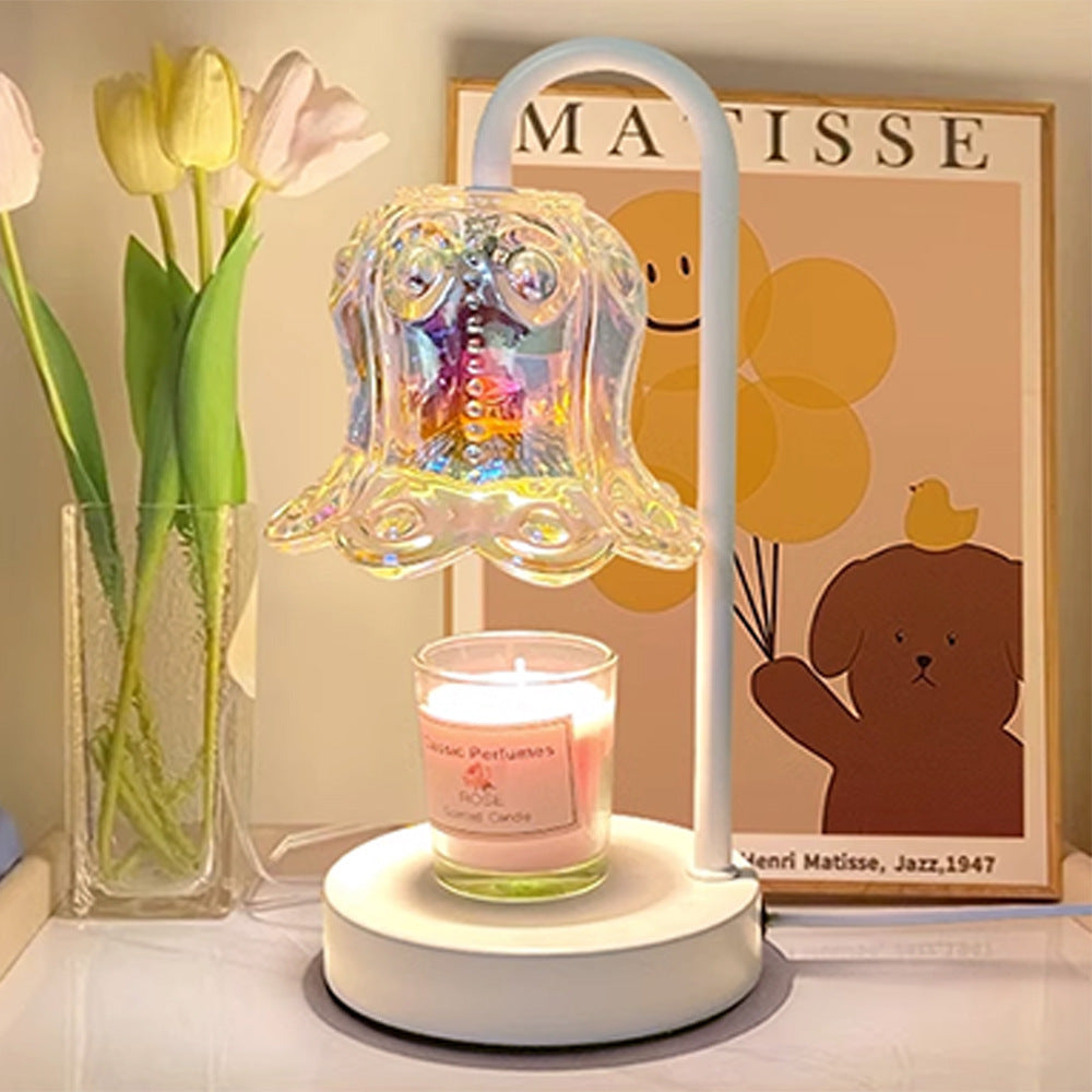 Lampe de chevet colorée en verre, lampe de chevet en cire pour chambre à coucher