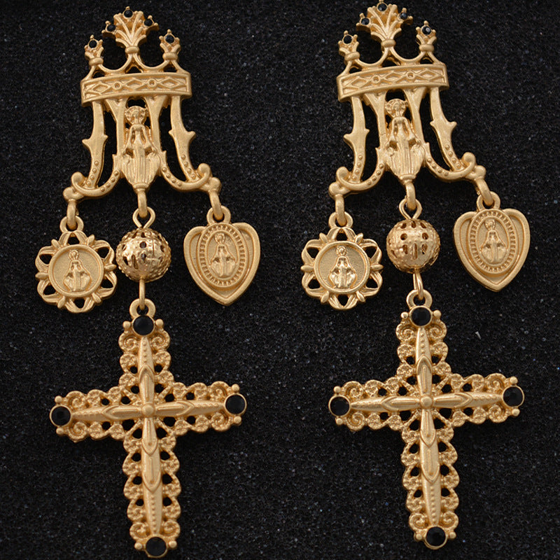 Boucles d'oreilles Femme Croix Découpée Excessive