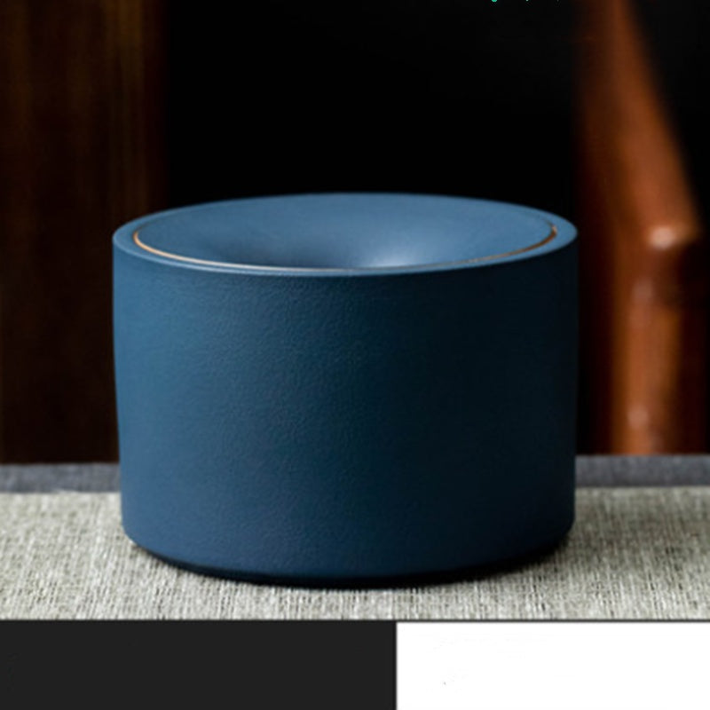 Cendrier en poterie noire brute, créatif, pour salon, bureau de luxe léger