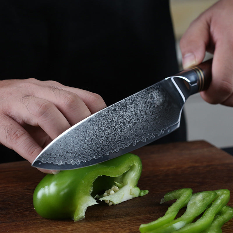 Acier de Damas Ustensiles de Cuisine Occidentale pour Couper les Légumes