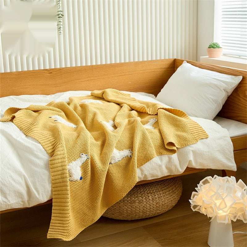 Three Dimensional Embroidered Knitted Children's Blanket Sofa Blanket