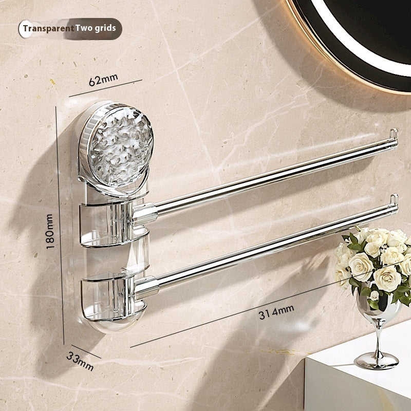 Suction Cup Towel Rack Bathroom Punch-free Rotating Multi-bar Storage Rack Towel Bar