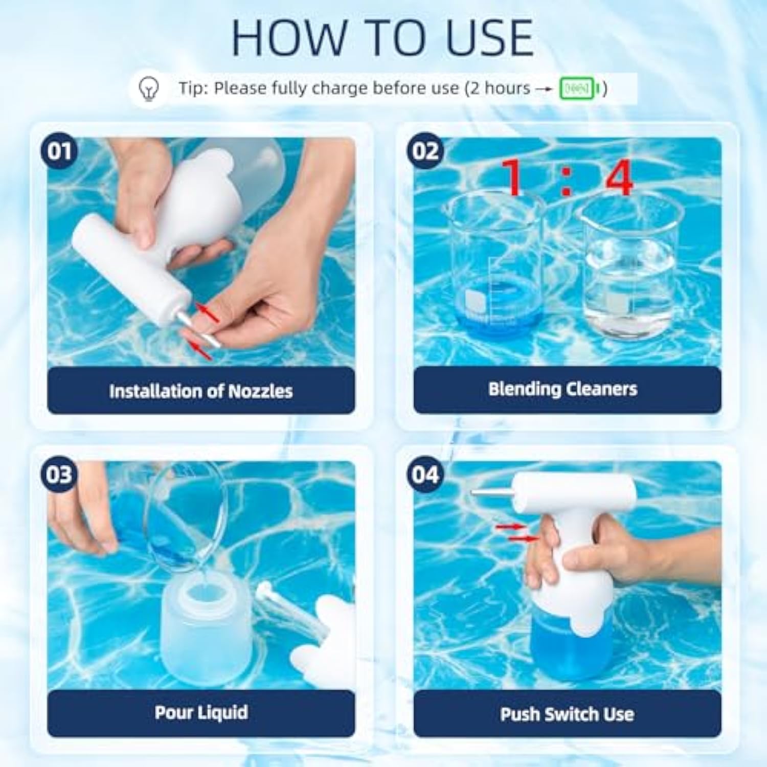 Electric Dog Cleaning Foam Soap Dispenser Soap Dispenser For Pet Bath Kitchen Sink Bathroom Rechargable And USB Cable