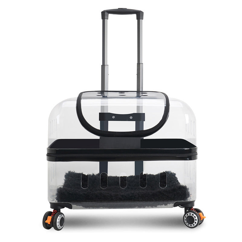 Cat Bag Pet Trolley Bag Outdoor Portable Universal Wheel Breathable Pull Rod Pet Box Large Capacity