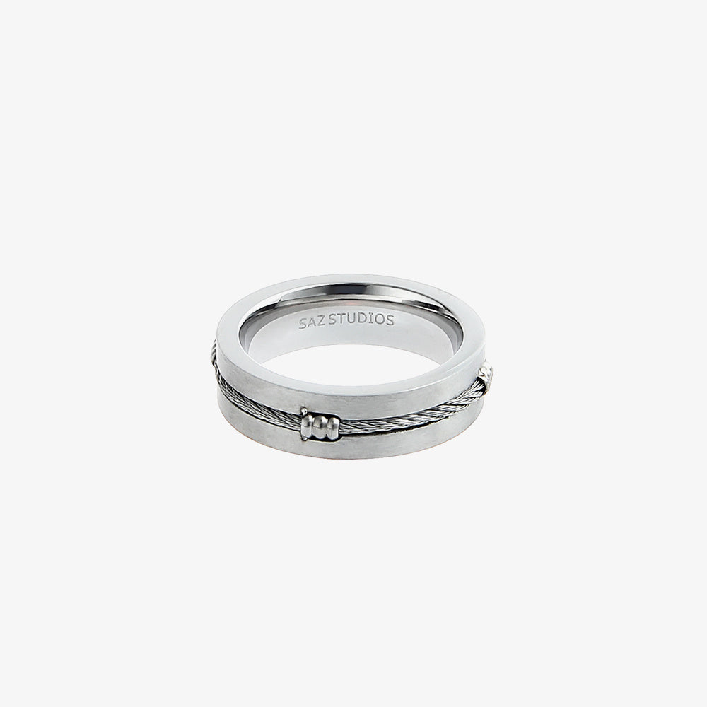 Titanium Steel Colorless Simple Hip Hop Ring