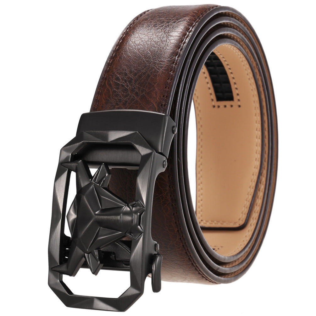 Ceinture en Cuir pour Hommes Boucle Automatique en Alliage