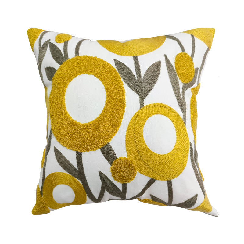 Housse de coussin de canapé brodée de style Ins, simple, en peluche avec pampilles
