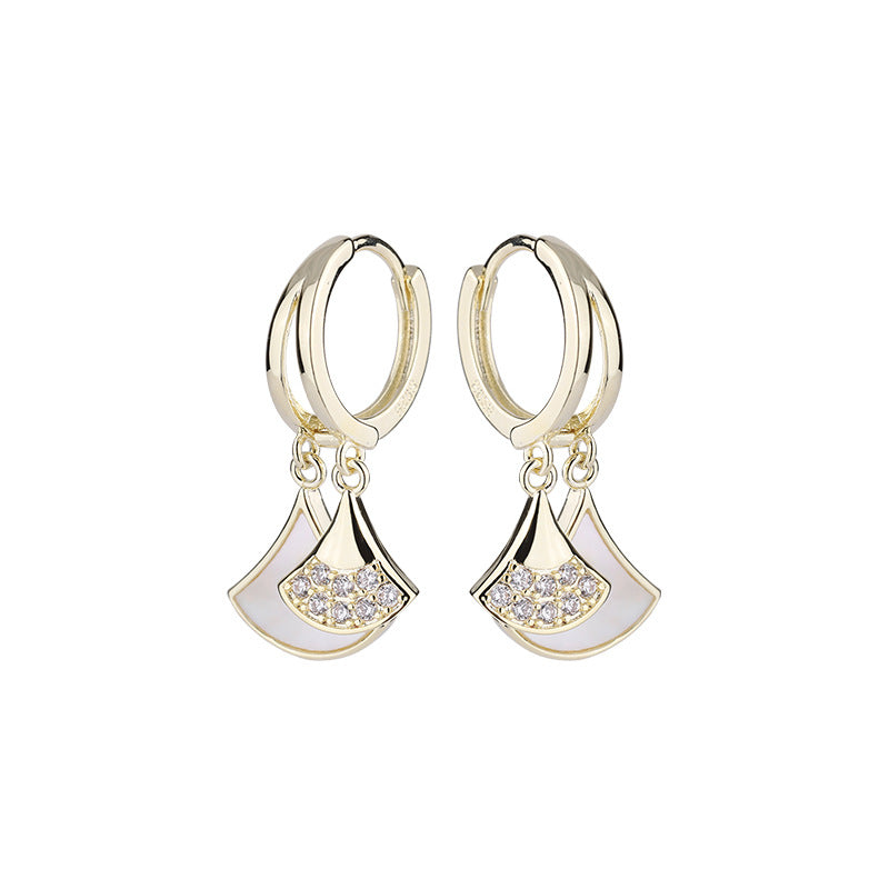 Natural Shell Fan Earrings Women