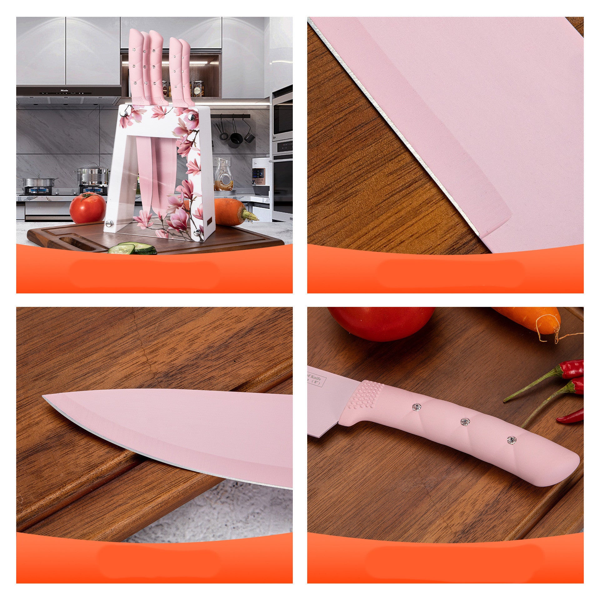 Set de couteaux de cuisine en acier inoxydable (couteau de chef et couteau à pain)