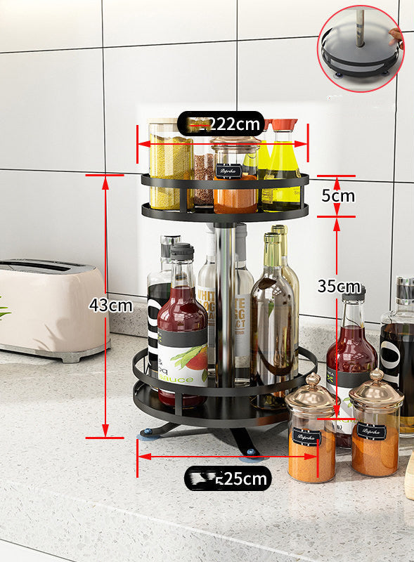 Étagère à condiments rotative sans perforation pour cuisine