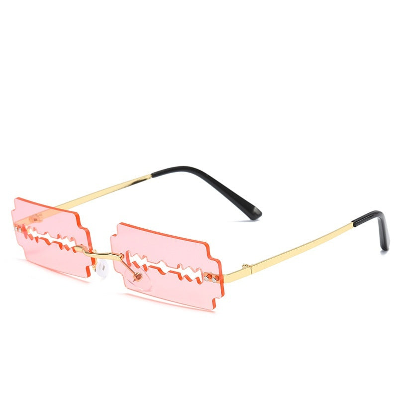 Lunettes de soleil pour femmes sans monture en métal - Découpe