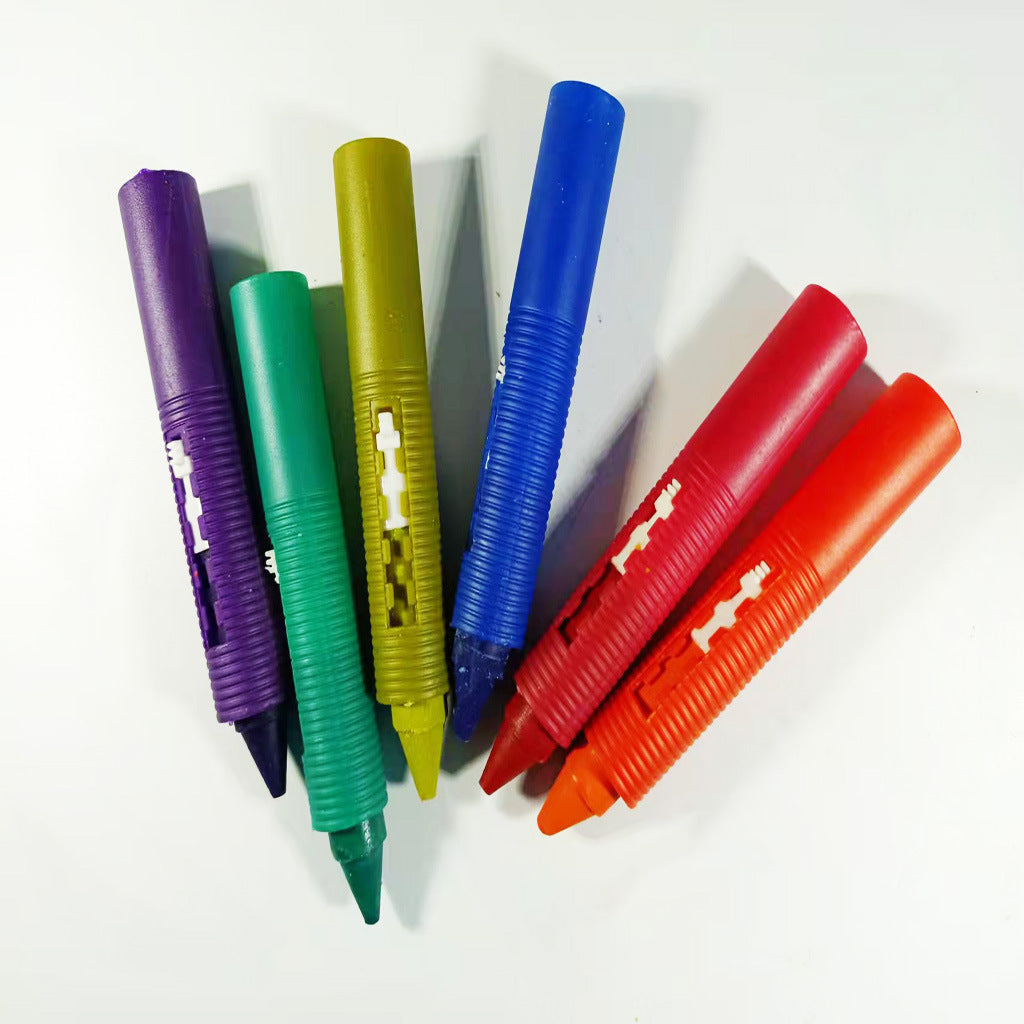 6-color Children's Washable Bath Crayons Push-type, No Dirty Hands