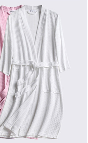 Men's And Women's Pajamas, Waffle Style Couple Bathrobe