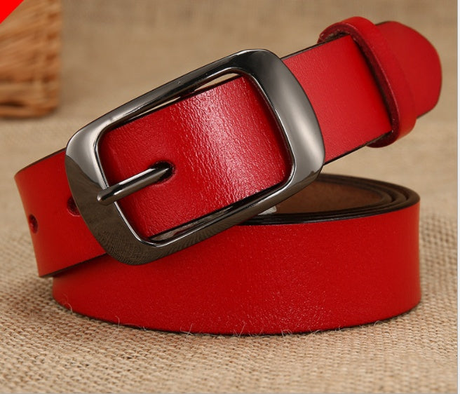 Women's Belt, All-match Women's Vibrato Fast Hand Belt, Pure Cowhide Belt, Ladies Pin Buckle Women's One Drop Shipping