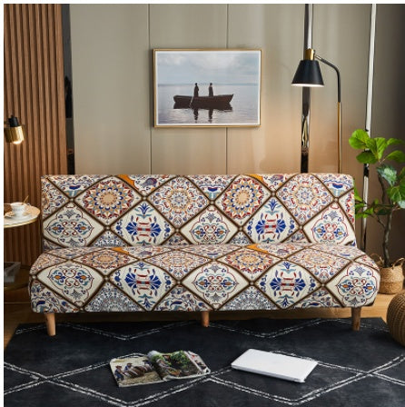 Housse de canapé-lit pliable sans accoudoirs extensible tout compris