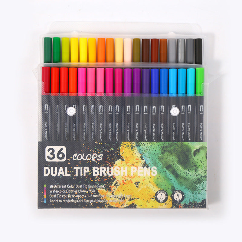 Ensemble de stylos aquarelle double-pointe Marqueurs de couleur Stylo à crochet doux pour peinture