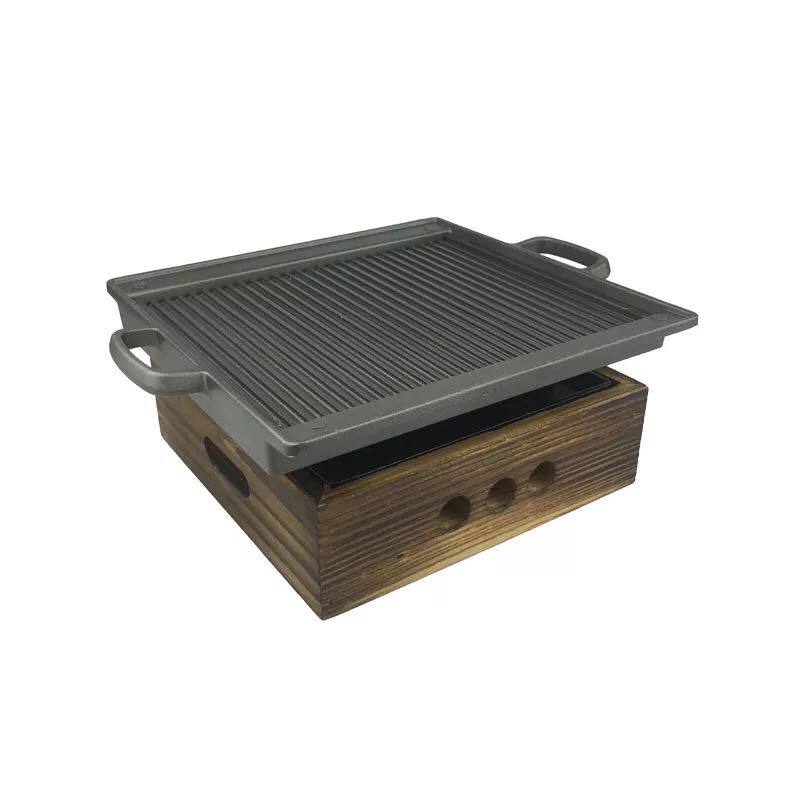 Grill rectangulaire binaural à rayures Grill rond à carreaux