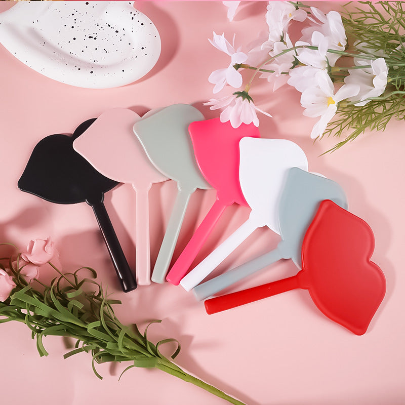 Lip Hand-held Makeup HD Portable Makeup DIY Mini Mirror