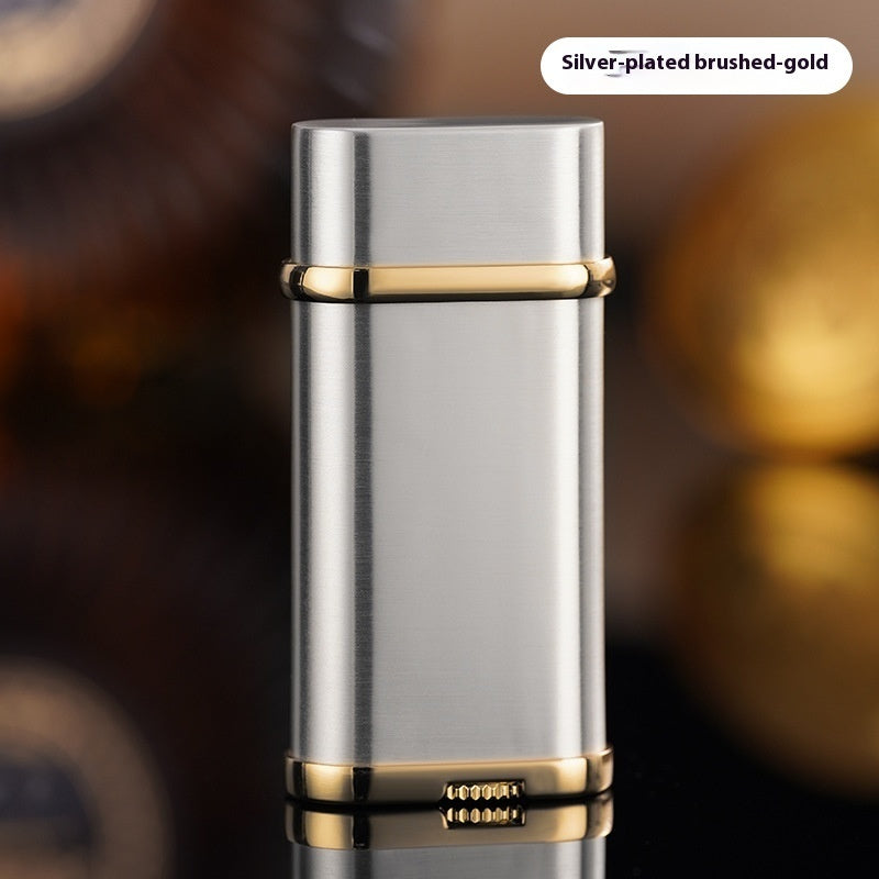 New Grinding Wheel Oblique Fire High-grade Electroplating Resin Craft Retro Men's Gift Open Flame Gas Lighters