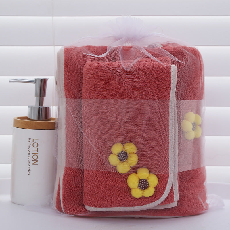 Ensemble Cadeau Serviette Mère Épaissie en Velours Corail Serviette de Bain Grande Taille de Célébrité Internet