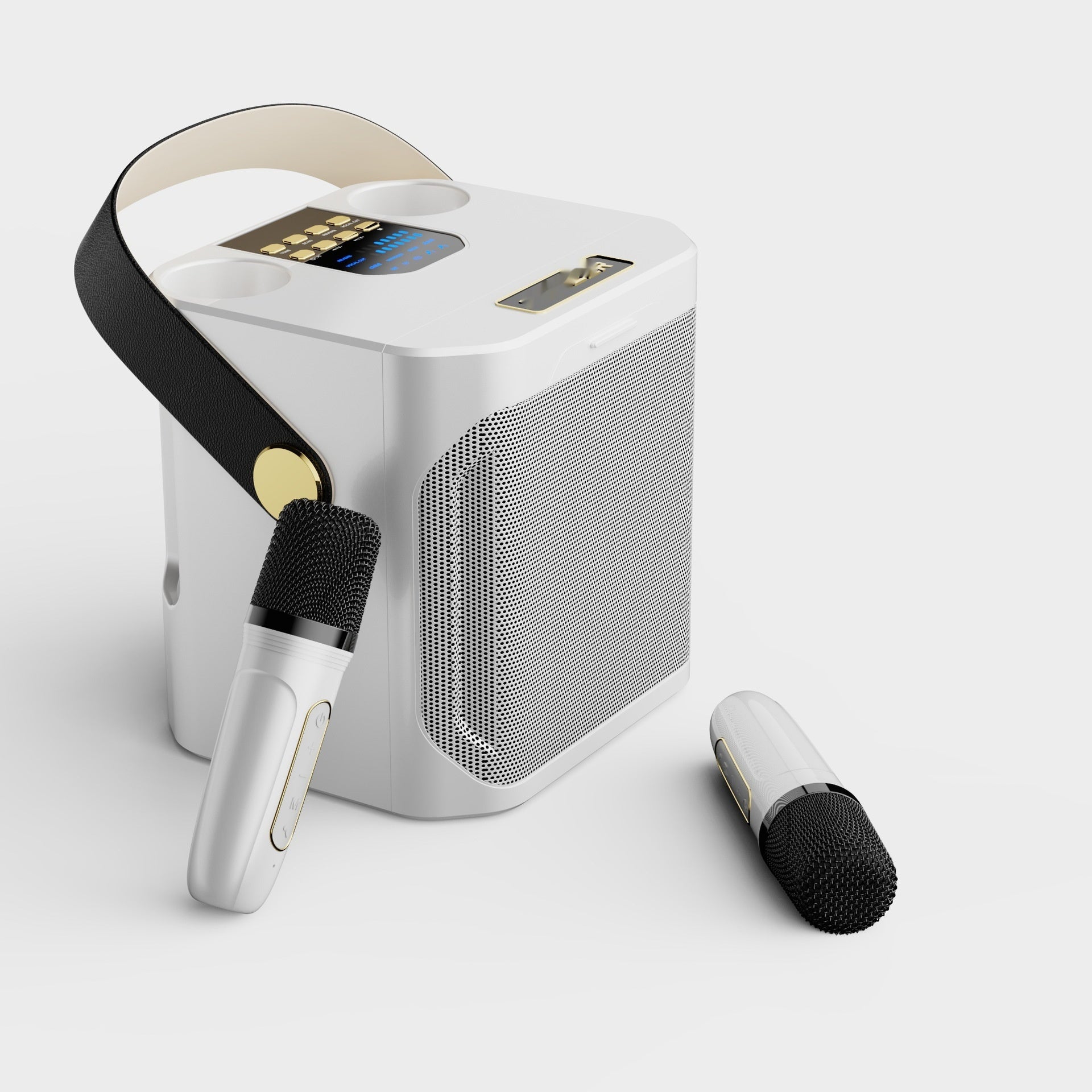 Haut-parleur Bluetooth karaoké d'extérieur grand volume double microphone domestique avec microphone machine karaoké tout-en-un