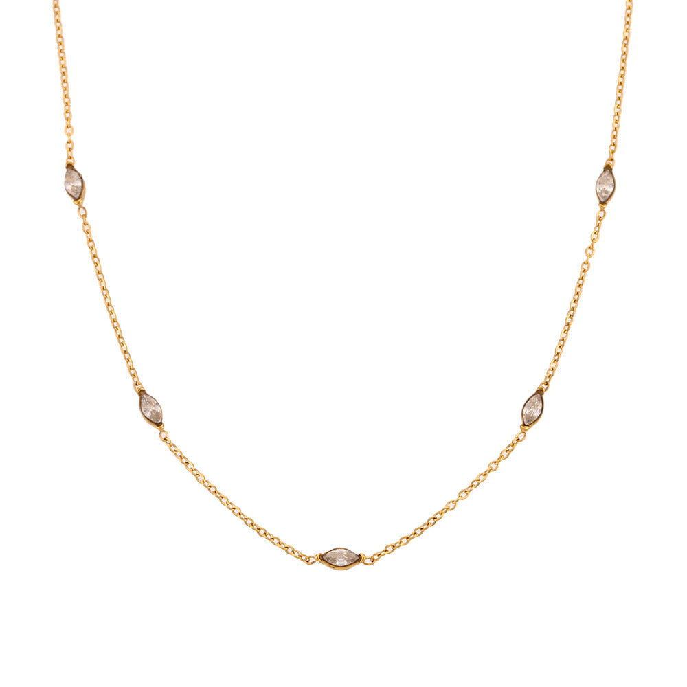 Stylish Simple And Versatile Horse Eye Zircon Fine Necklace