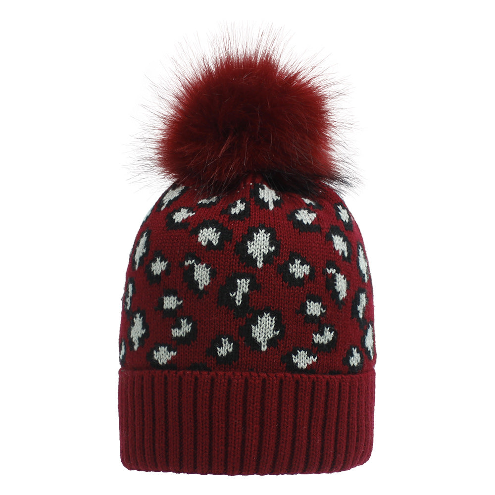 New Winter Knitted Hat Wholesale Korean Version Of Leopard Print Woolen Hat