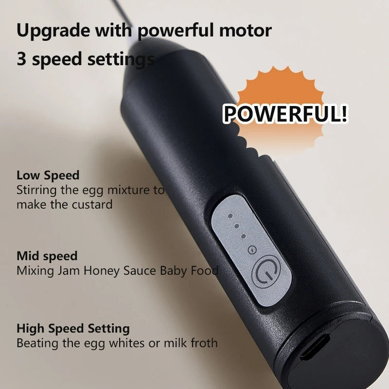 Electric Milk Frother Coffee Handheld Wireless Charging Milk Frother