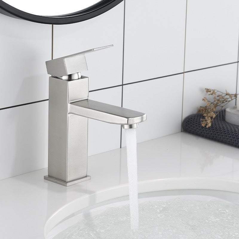 Table Basin Faucet Black Hot And Cold Square Household