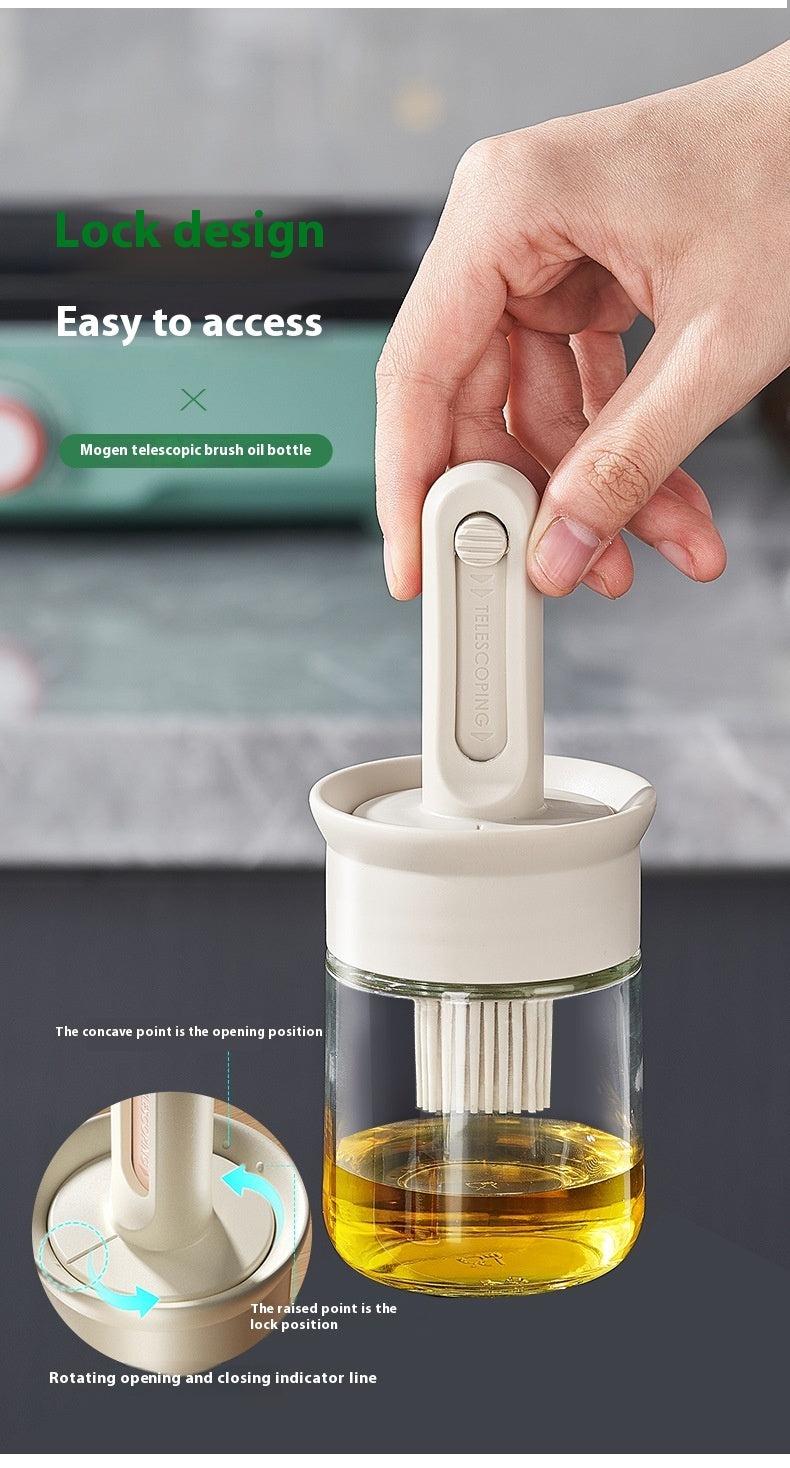 Bouteille intégrée de brosse à huile en silicone résistante aux hautes températures pour la cuisine