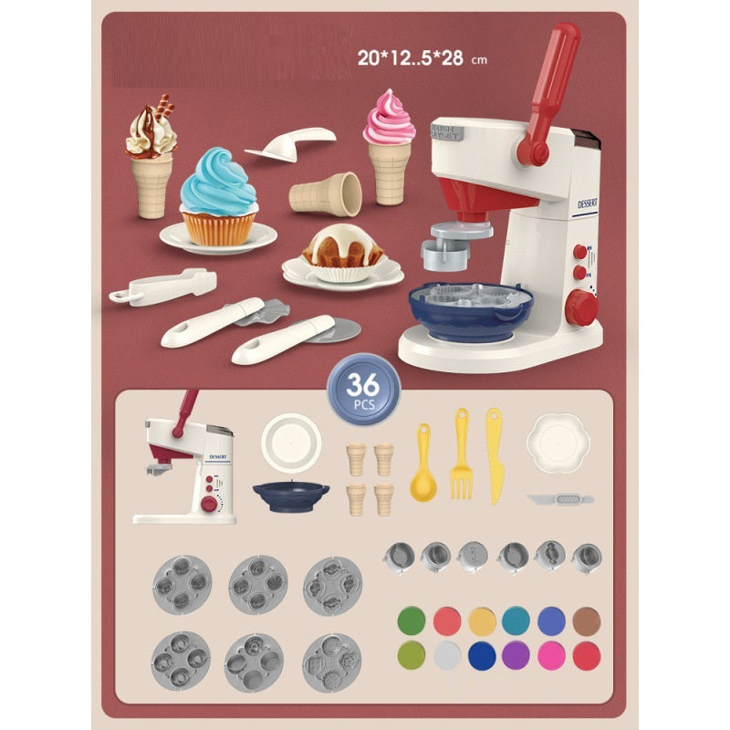 DIY Plasticine Toy For Children's Play House Color Clay Bread Machine