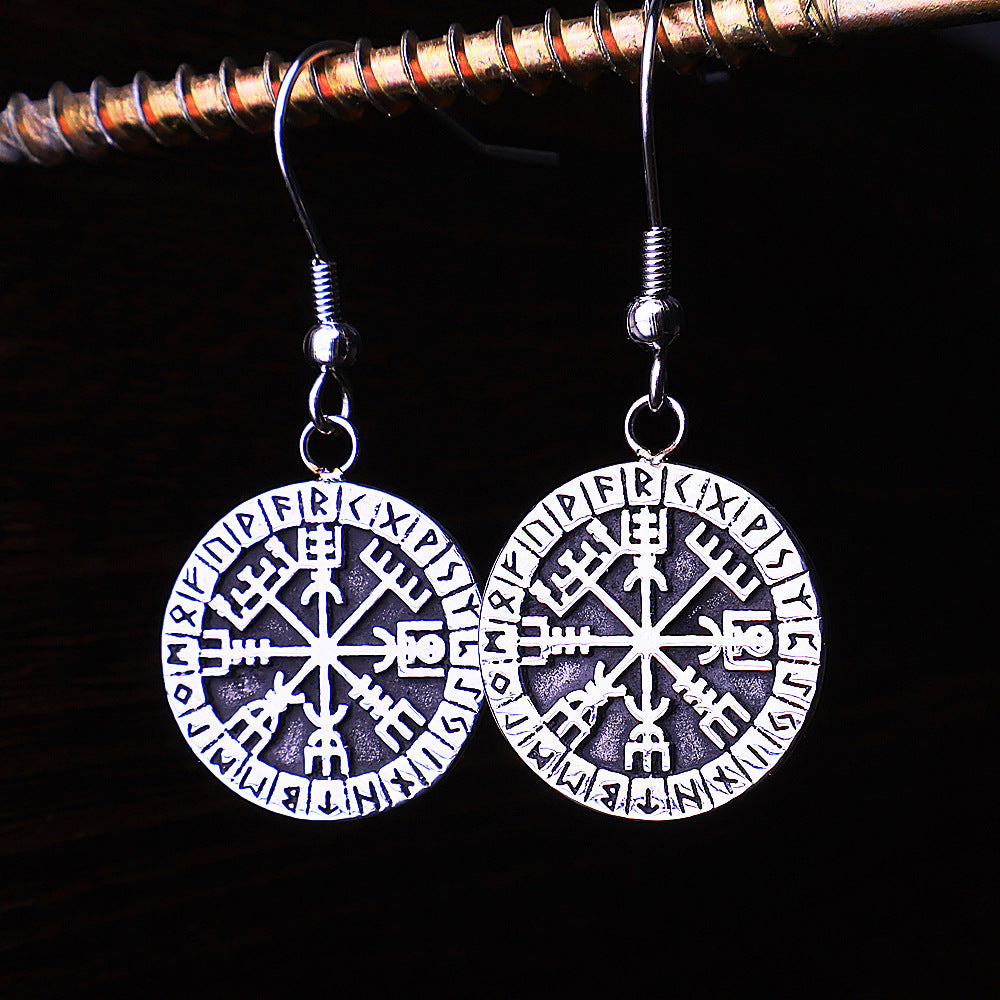 Boucles d'oreilles pendantes rune triangle pour hommes et femmes, à la mode et personnalisées