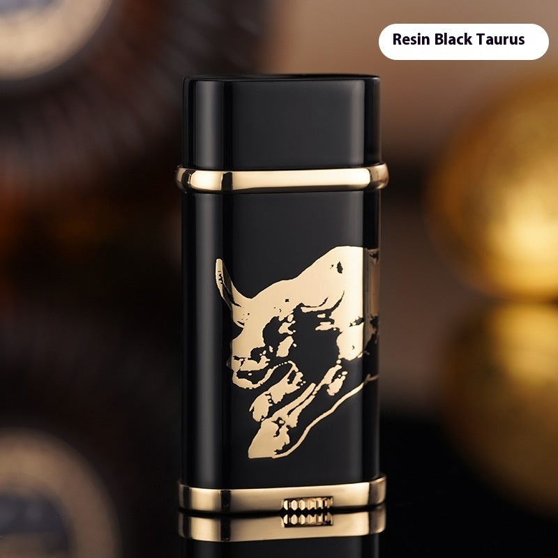 New Grinding Wheel Oblique Fire High-grade Electroplating Resin Craft Retro Men's Gift Open Flame Gas Lighters