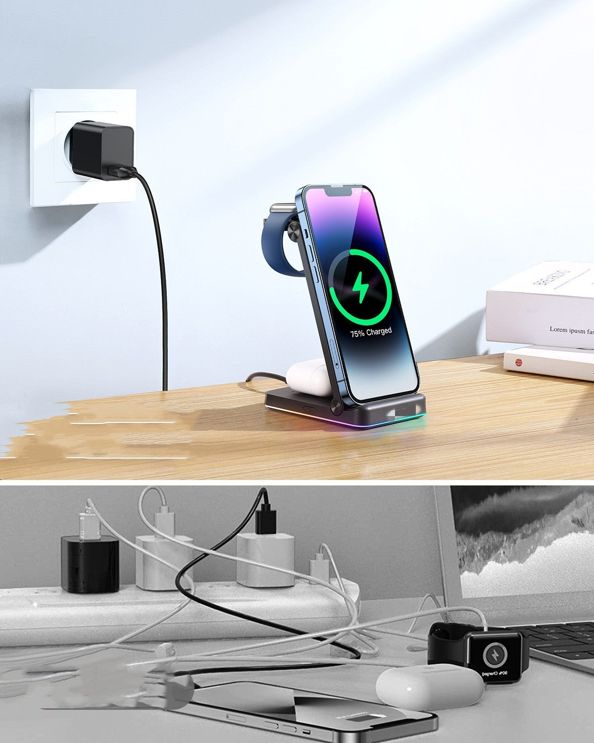 Wireless Three In One Foldable Charger