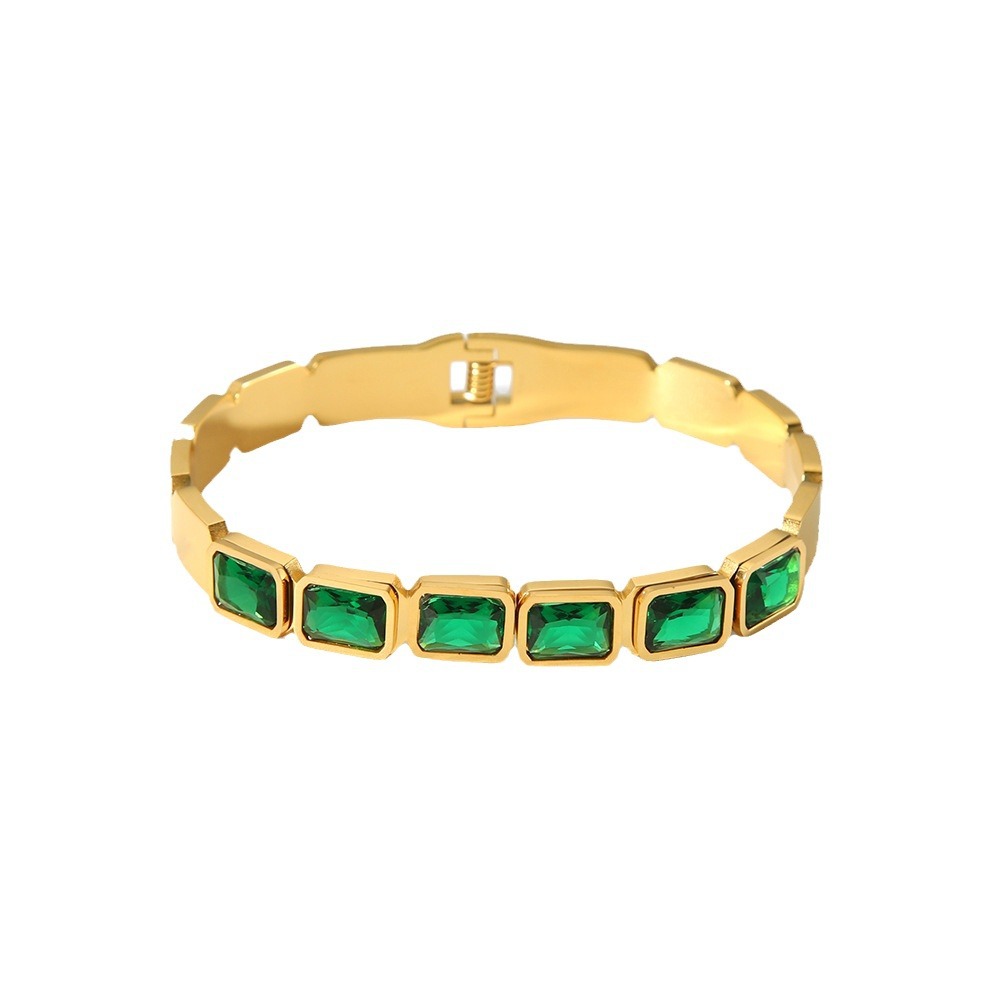 Bracelet tendance personnalisé en or 18 carats incrusté de zircons