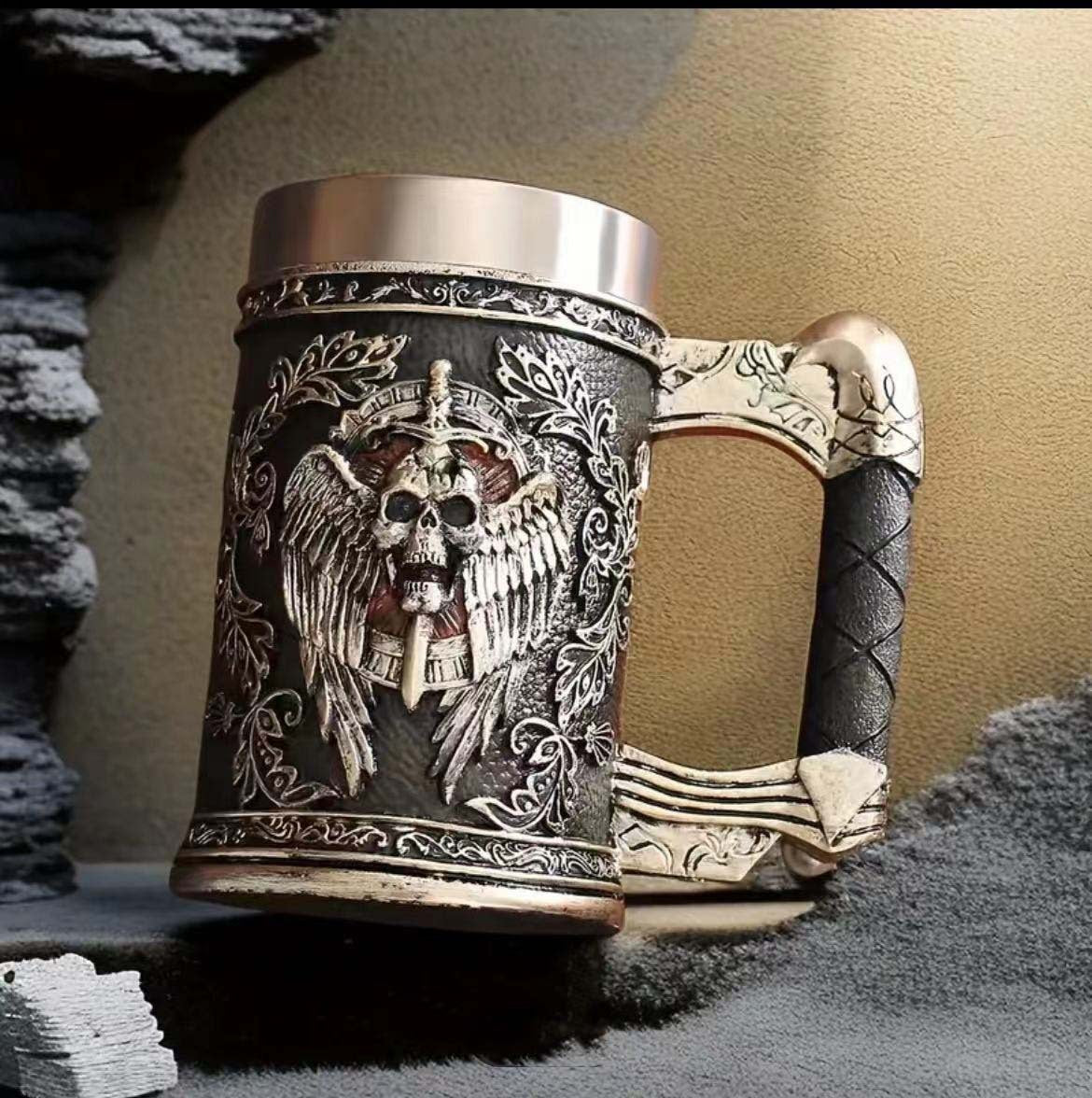 Medieval Beer Steins Retro Creative Coffee Cup Stainless Steel Mug Cup