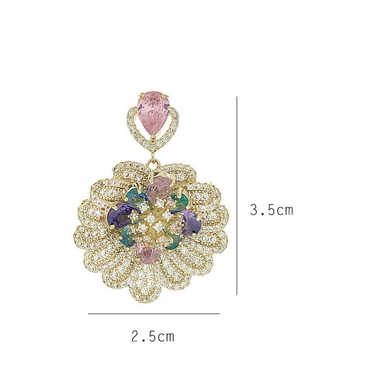 Colorful Flower Earrings Are Super Flashing And Exaggerated