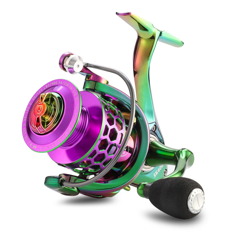 Moulinet de pêche coloré Shopee, bobine de pêche, trou en nid d'abeille, coupelle de fil