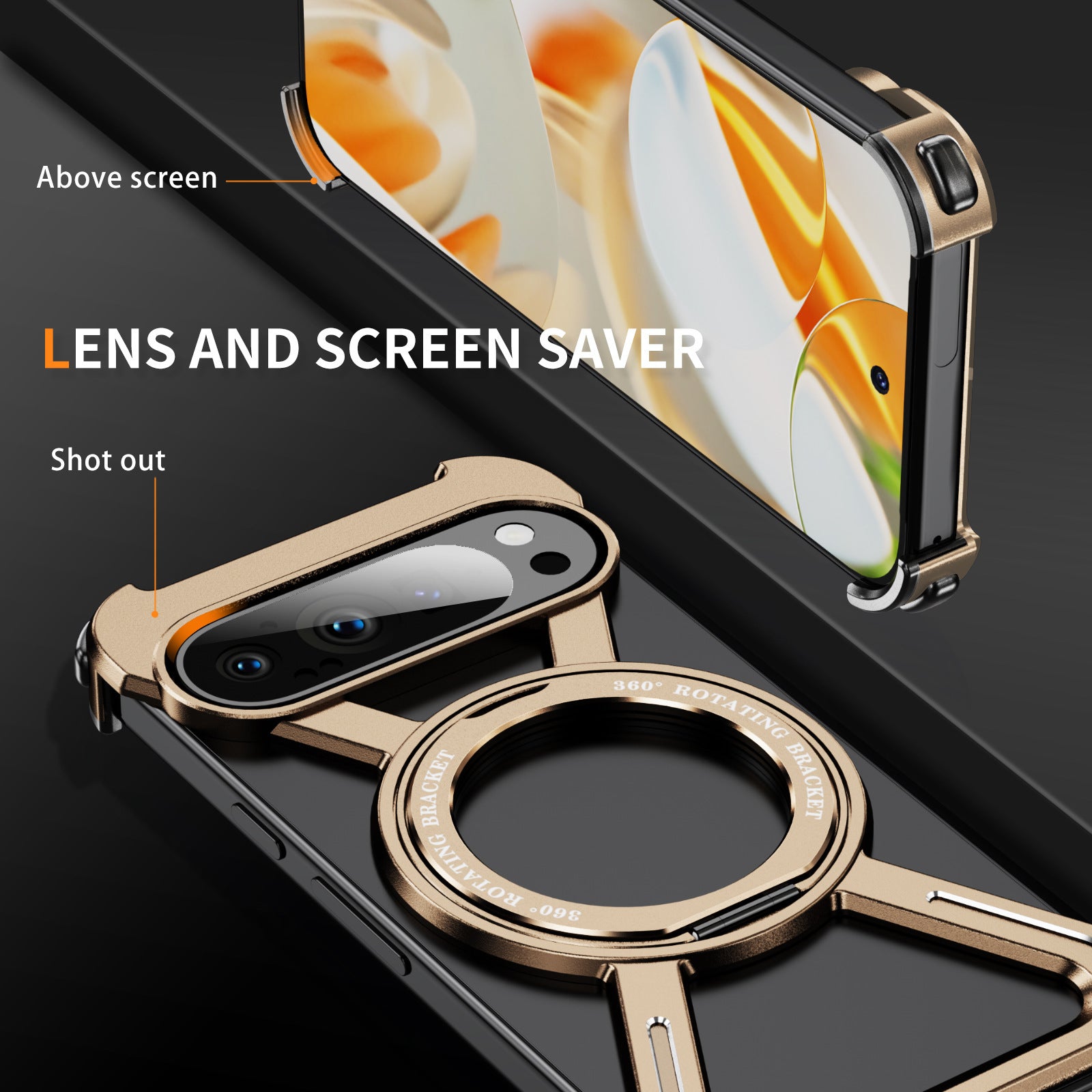 Fashion Personality Magnetic Rotating Bracket Phone Case