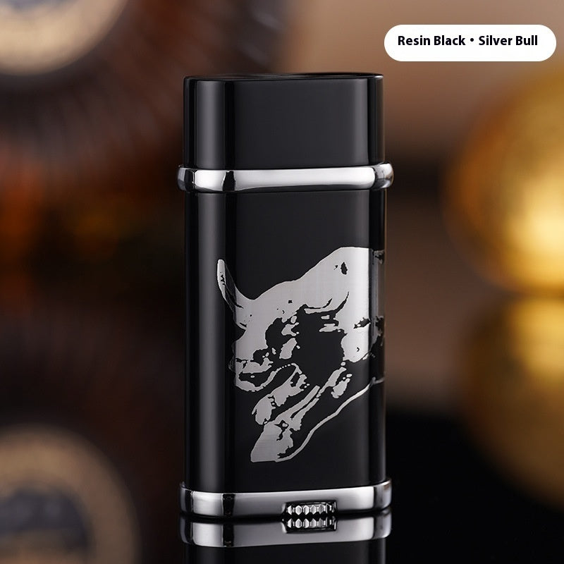New Grinding Wheel Oblique Fire High-grade Electroplating Resin Craft Retro Men's Gift Open Flame Gas Lighters