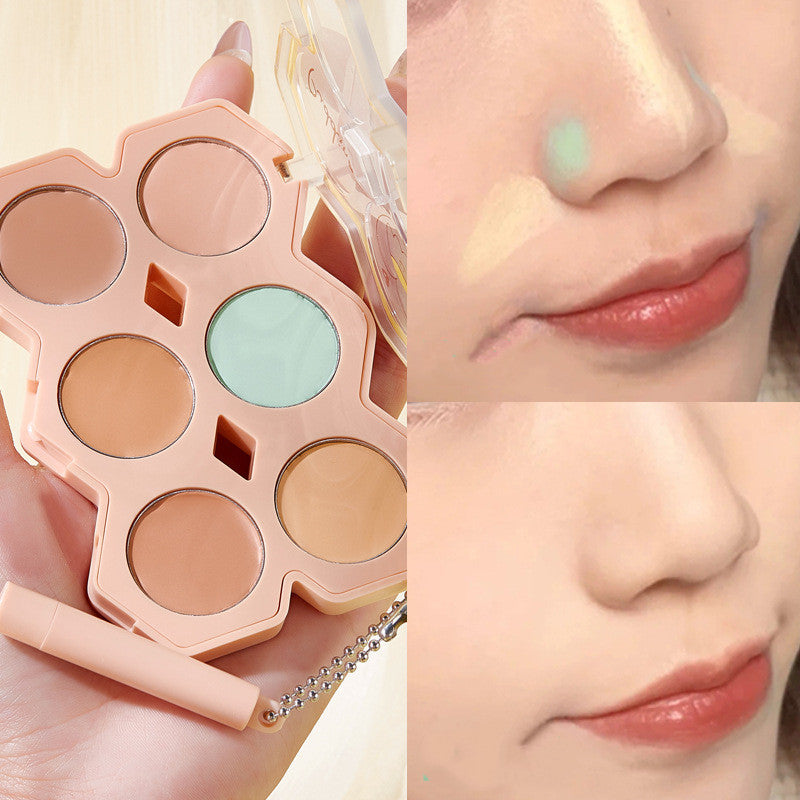 Cartoon Cream Pudding Six Color Concealer Natural Waterproof