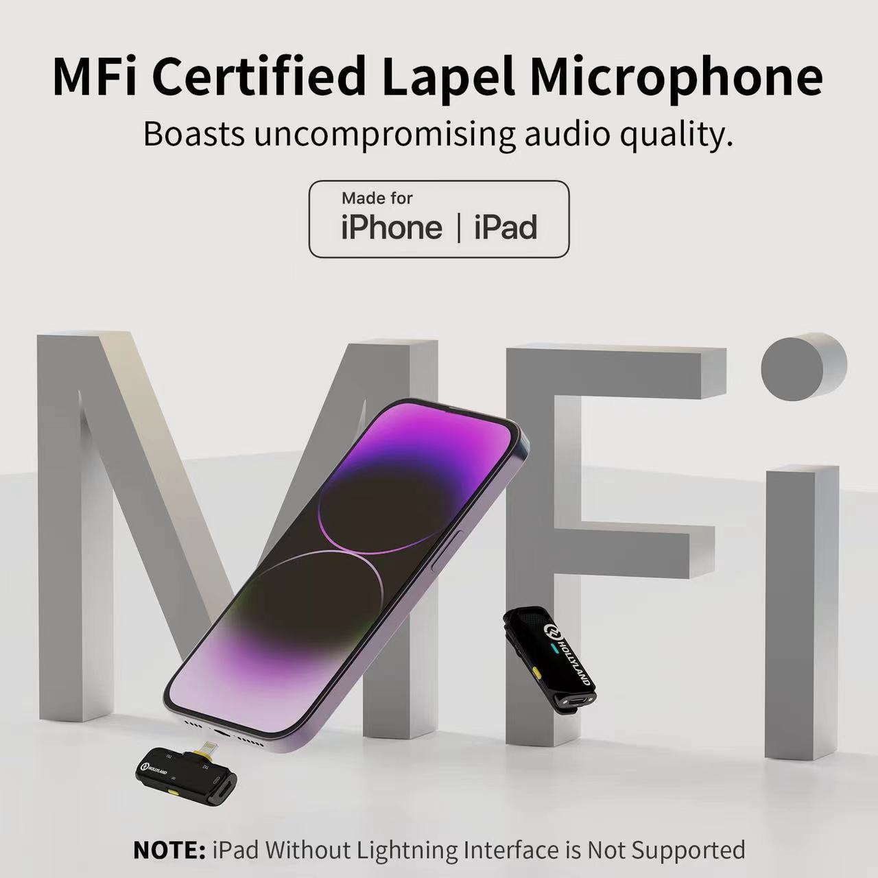 Microphone Lavalier sans fil portable pour téléphone portable
