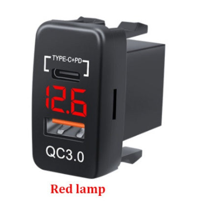 Nondestructive Installation Car Charger USB With Voltmeter Original Hole