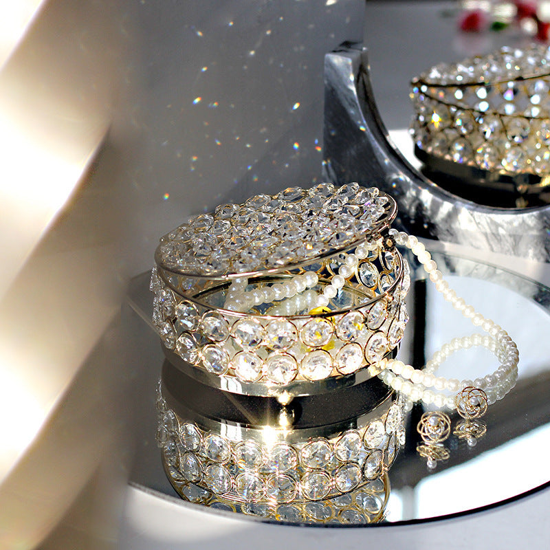 Boîte à bijoux de luxe légère en verre cristal de haute qualité, transparente et exquise
