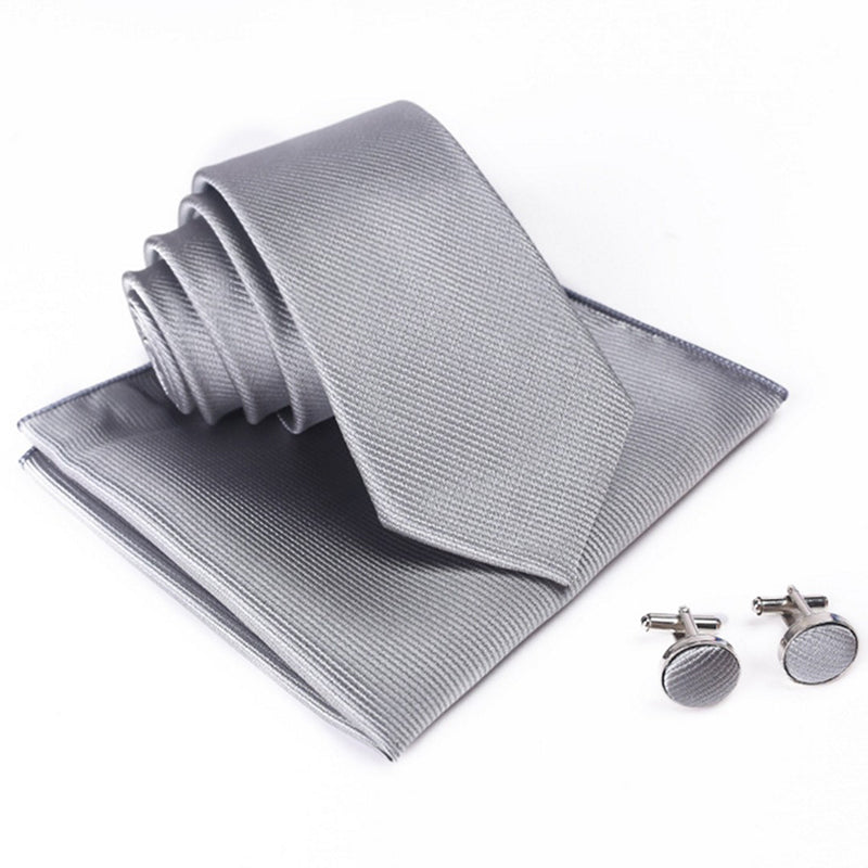 Men's Cufflinks Square Tie Three Piece Set