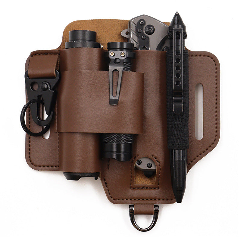 Étui en cuir pour outil tactique EDC Sac de taille de survie sur le terrain