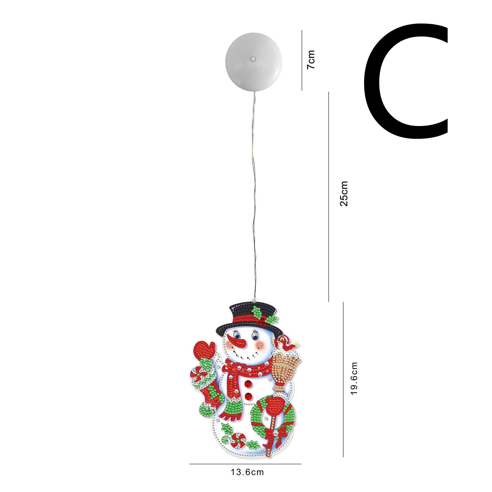 Lumières LED de décoration de fête pour vitrine en verre avec ventouses