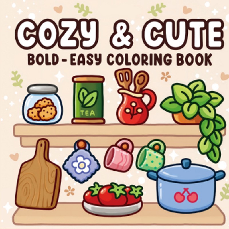 Coloring Book For Adults And Teens Cute Animal Characters Book Easy-to-start Coloring Book
