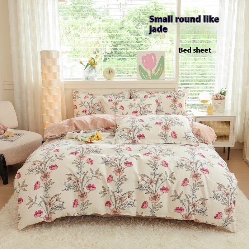Four Seasons Woolen Cotton Four-piece Quilt Cover Bed Sheet Dormitory Set