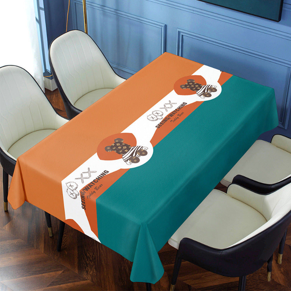Non-slip Pvc Waterproof And Oil-proof Rectangular Coffee Table Tablecloth